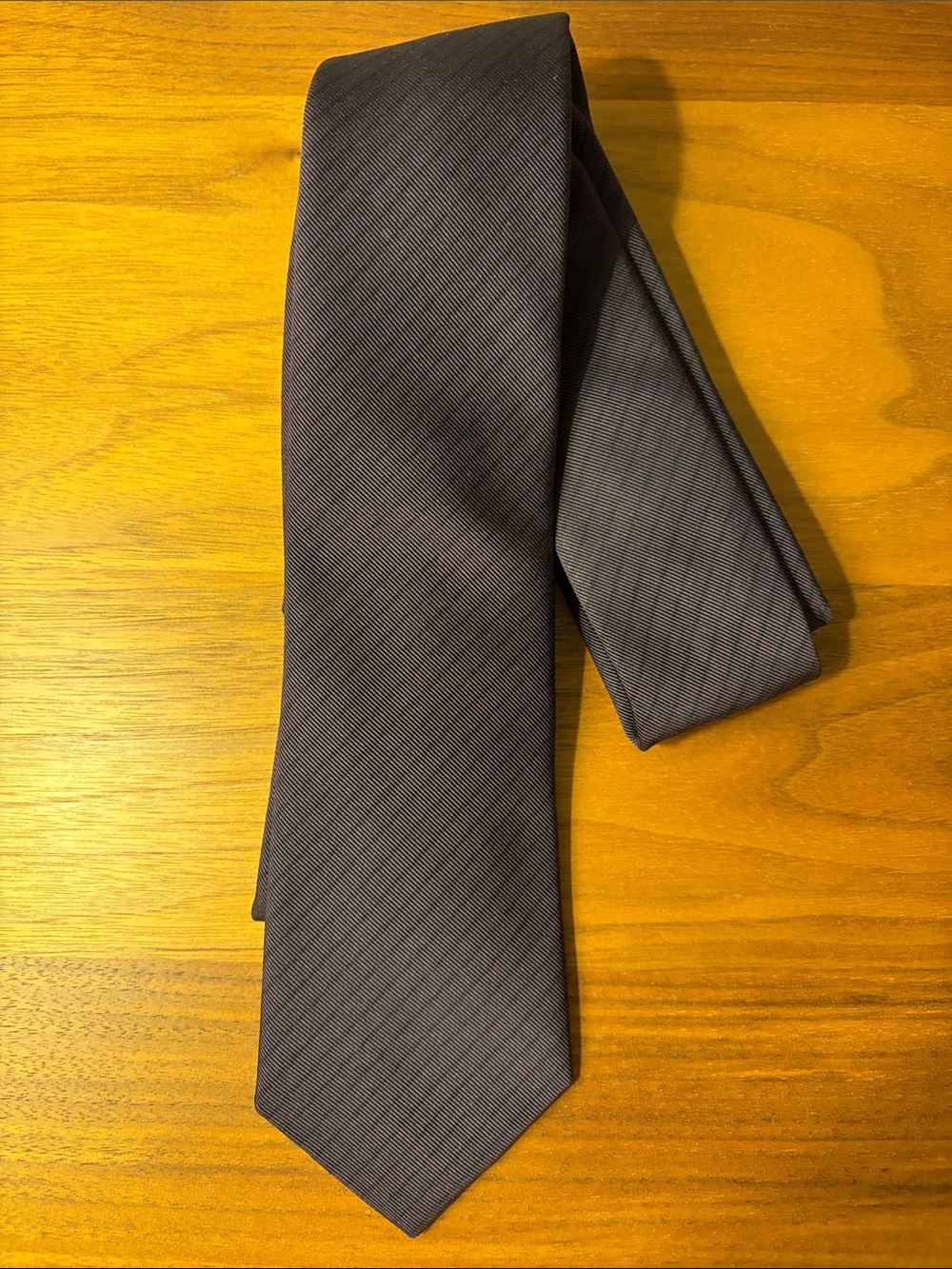 Theory Slim Solid Tie in Deep Charcoal